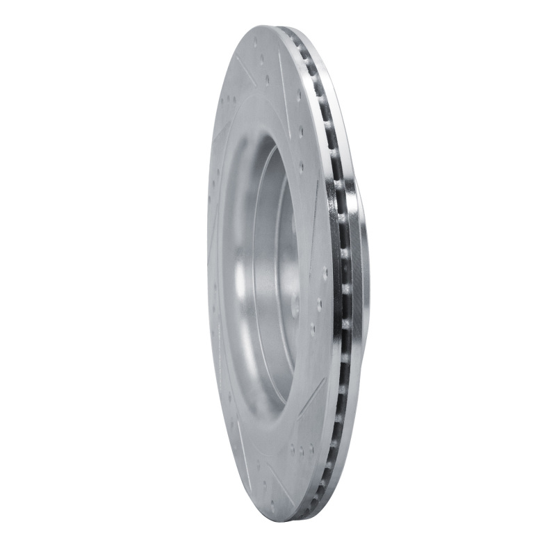 Ford Edge Brake Rotor (1) - Rear Left - R1 Concepts - Drilled & Slotted - Silver - `19-`24